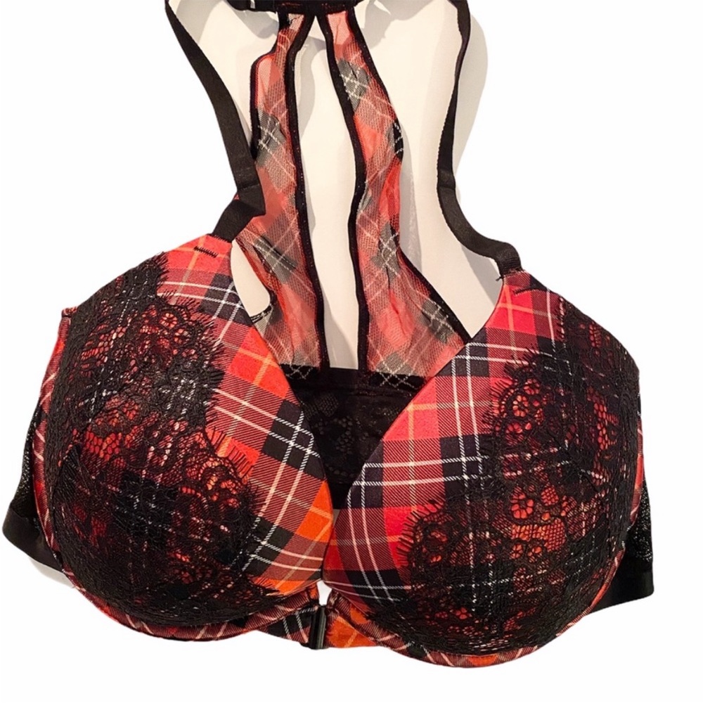 Victoria’s Secret Very Sexy Red Plaid Push Up Bra - Size 32 DDD - Picture 6 of 14
